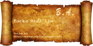Barka Atália névjegykártya